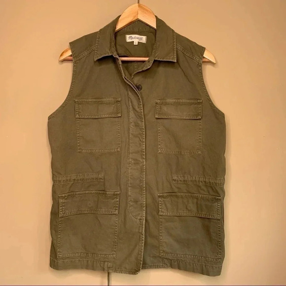 Madewell Oversized Cargo Drawstring Vest Size Small - Picture 5 of 11